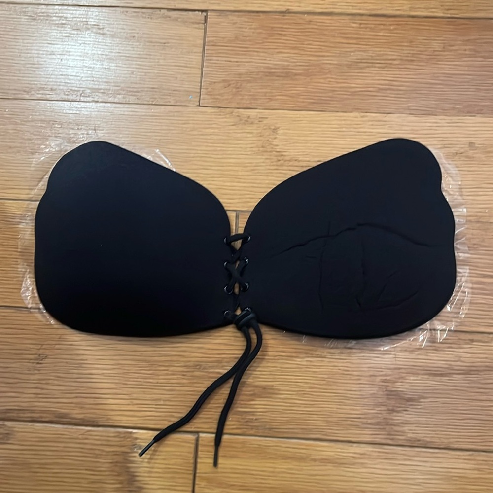 Black sticky adjustable bra